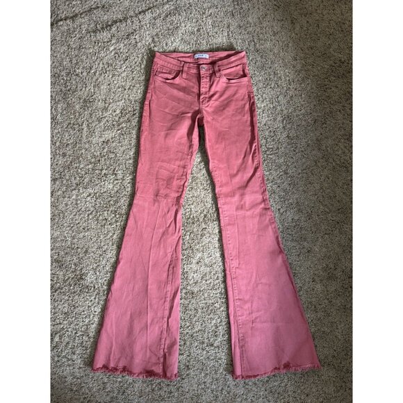 Womens Vintage Y2k Bell Bottom Jeans Frayed Hem Festival Boho Western 26x33 - Picture 1 of 12